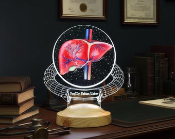 Personalized Hepatologist LED Lamp, Liver Specialist Gift, Gastroenterology Desk Decor, Medical Graduation Present, Custom Light