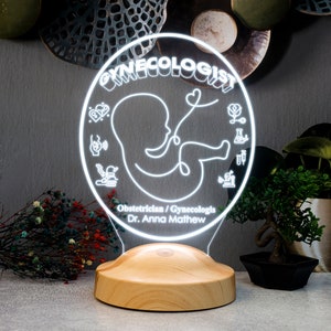 Personalized Gynecologist LED Lamp, Custom OBGYN Gift, for Gynecologist Gift, Graduation Gift, Medical Students Led Lamp