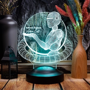 Software Engineer 3D Led Lamp, Artificial Intelligence, Programmer Gift, Gift For Coder, Custom Software Developer Gift, Techie Gift image 6