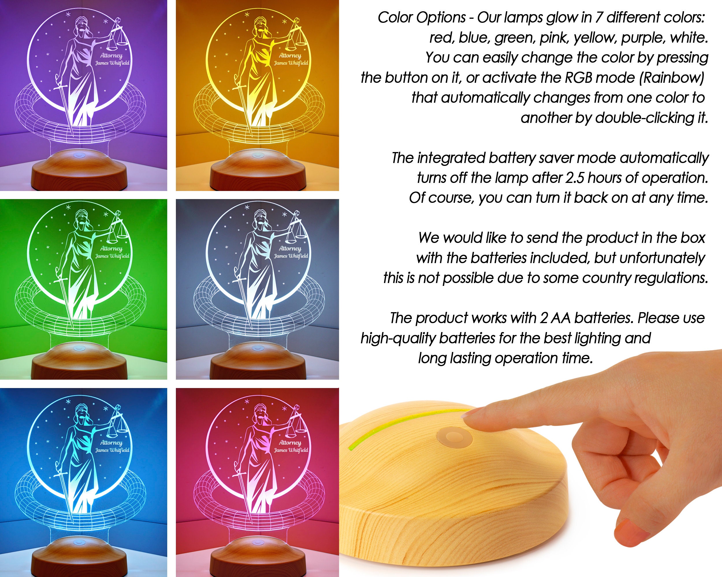 Justice Scales, Attorney Lamp, Lawyer Sign, Graduation Gifts, Gift For Prosecutor,  Custom Nightlight, Personalized, Custom Made, 3D Lamp