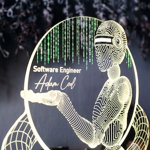 Software Engineer 3D Led Lamp, Artificial Intelligence, Programmer Gift, Gift For Coder, Custom Software Developer Gift, Techie Gift image 8