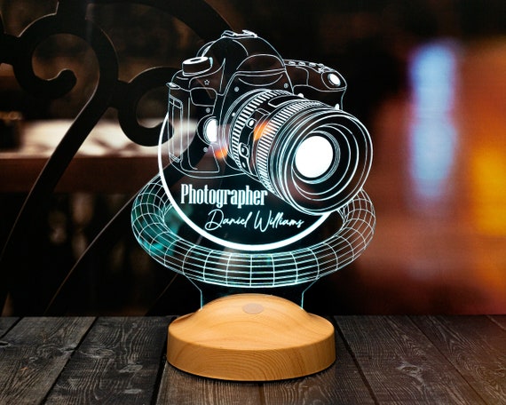 Lámpara LED acrílica para cámara fotográfica como regalo de fotógrafo,  lámpara de ilusión 3D para amantes y artistas de la fotografía, perfecta  para estudio de fotografía - Etsy México