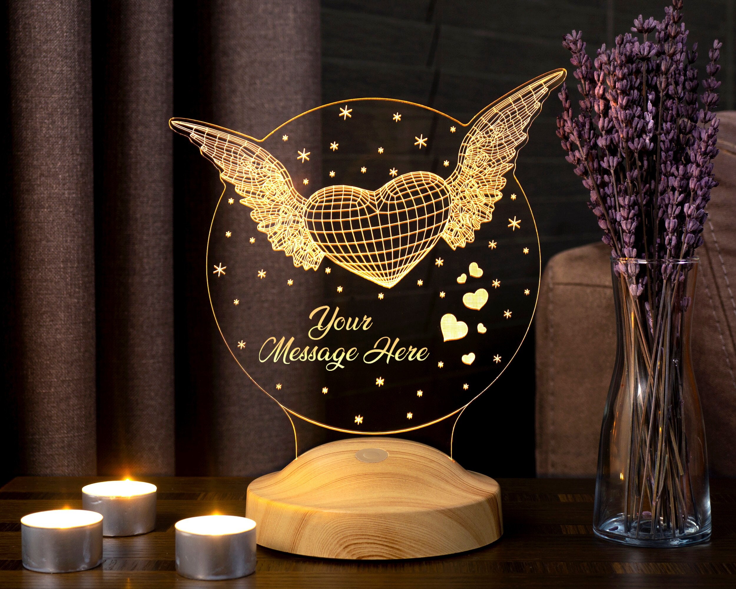 San Valentino Per Lui Lei Regali Decorazione Lampada da comodino Regalo  originale lampada LED personalizzata a tema amore per coppie uommo donna