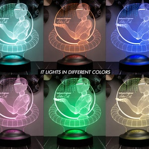 Software Engineer 3D Led Lamp, Artificial Intelligence, Programmer Gift, Gift For Coder, Custom Software Developer Gift, Techie Gift image 9