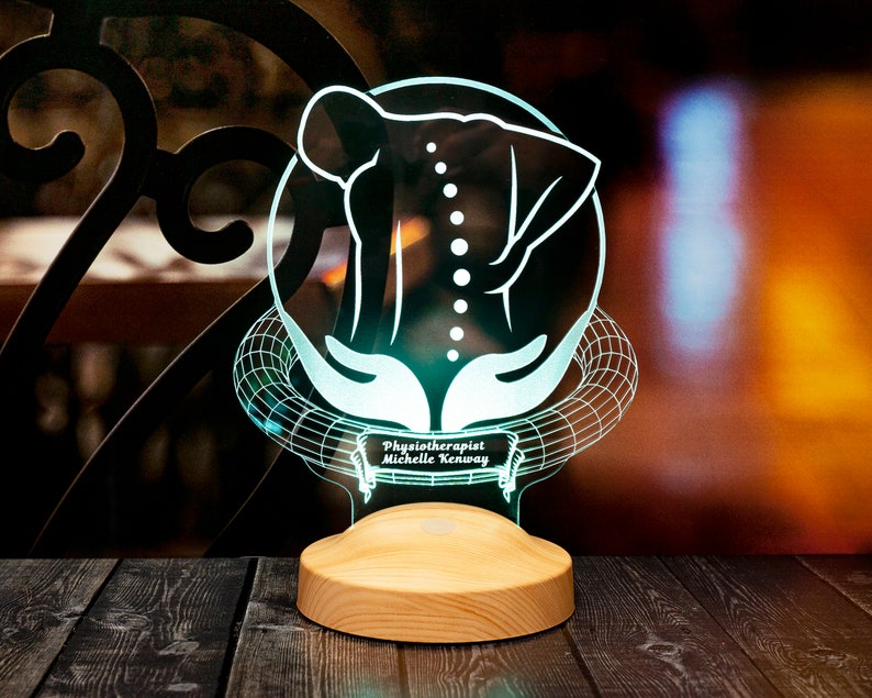 3D Physio Led Lampe mit Namensgravur, Dankeschön für Physiotherapeuten, Weihnachtsgeschenke für Physiotherapeuten, Physiotherapeut Geschenk Bild 7