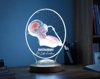 Personalized Anesthesiologist LED Lamp, Anesthesia Doctor Gift, Anesthesiology Desk Decor, Medical Graduation Gift, Custom Doctor Lamp