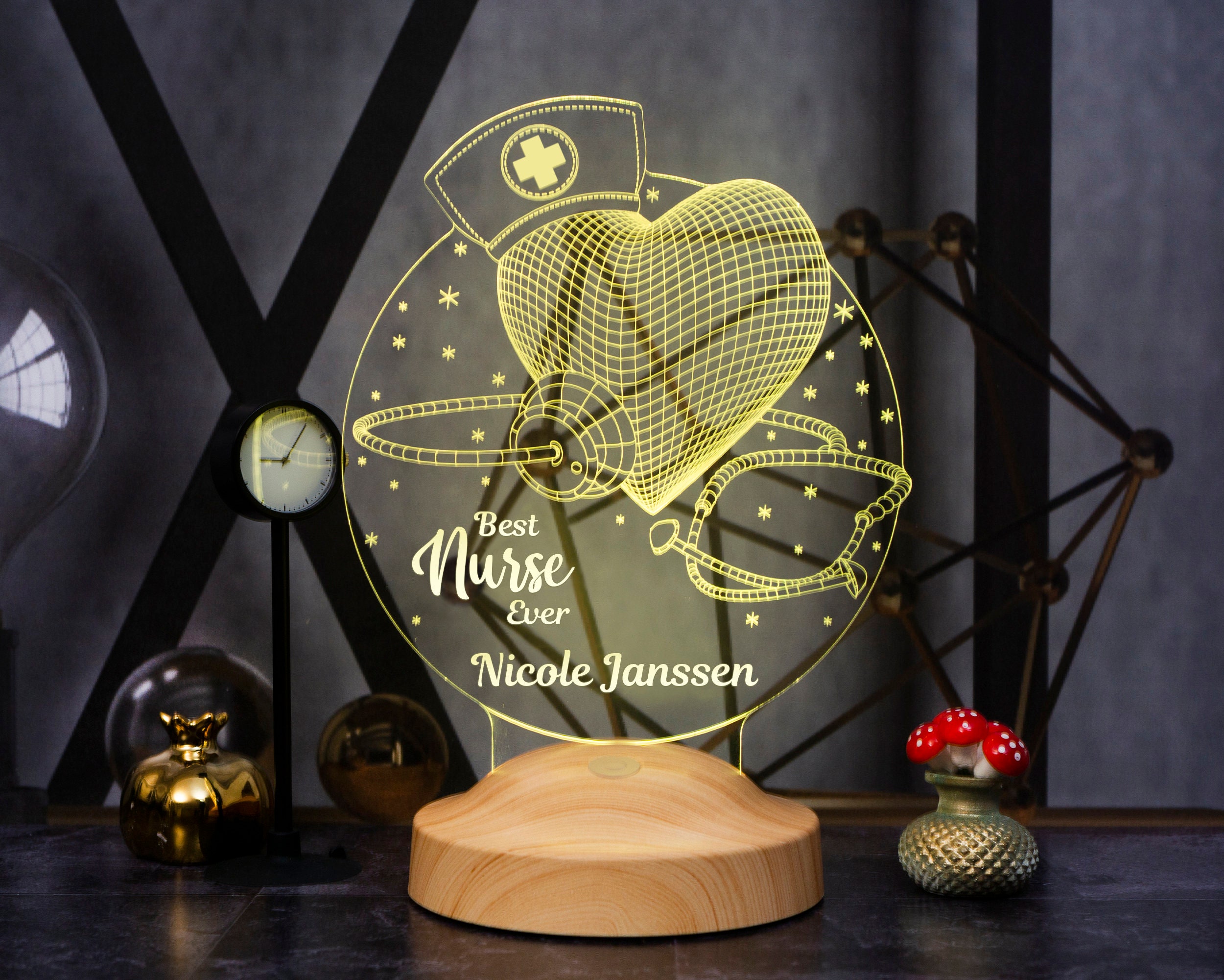 Unique Gift for Nurse, Best Nurse as a 3D Lamp, Thank You Gift for Nurse, Personalized Gift, Perfect for Clinic Office, Graduation Gifts