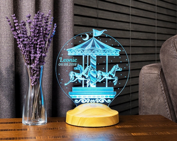 Vintage Carousel Night Light, Nostalgic LED Lamp for Nursery Vintage Carousel Night Light, Nostalgic LED Lamp for Nursery