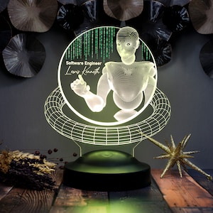 Software Engineer 3D Led Lamp, Artificial Intelligence, Programmer Gift, Gift For Coder, Custom Software Developer Gift, Techie Gift image 2