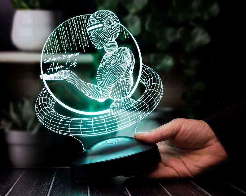 Software Engineer 3D Led Lamp, Artificial Intelligence, Programmer Gift, Gift For Coder, Custom Software Developer Gift, Techie Gift image 5