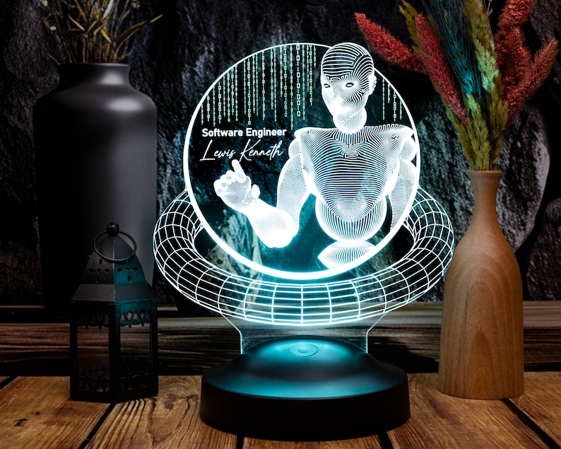 Software Engineer 3D Led Lamp, Artificial Intelligence, Programmer Gift, Gift For Coder, Custom Software Developer Gift, Techie Gift AI MODEL