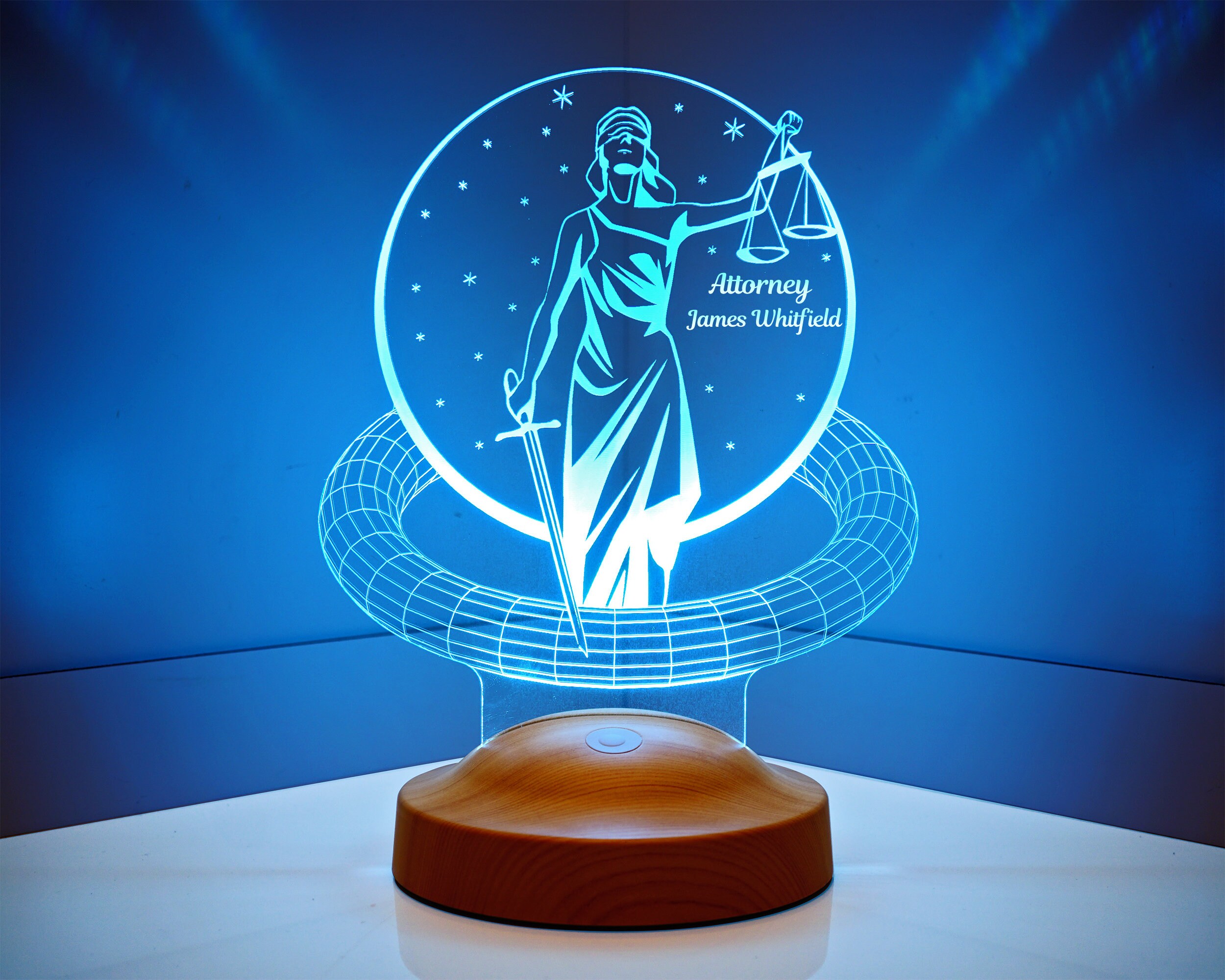 Justice Scales, Attorney Lamp, Lawyer Sign, Graduation Gifts, Gift For Prosecutor,  Custom Nightlight, Personalized, Custom Made, 3D Lamp