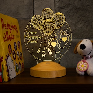 Gift for Babyboy or Girl, Newborn Gift with Name Date and Birth Details, Custom 3D Nightlight for Baby, Baptism Gift, Nursery Room Decor