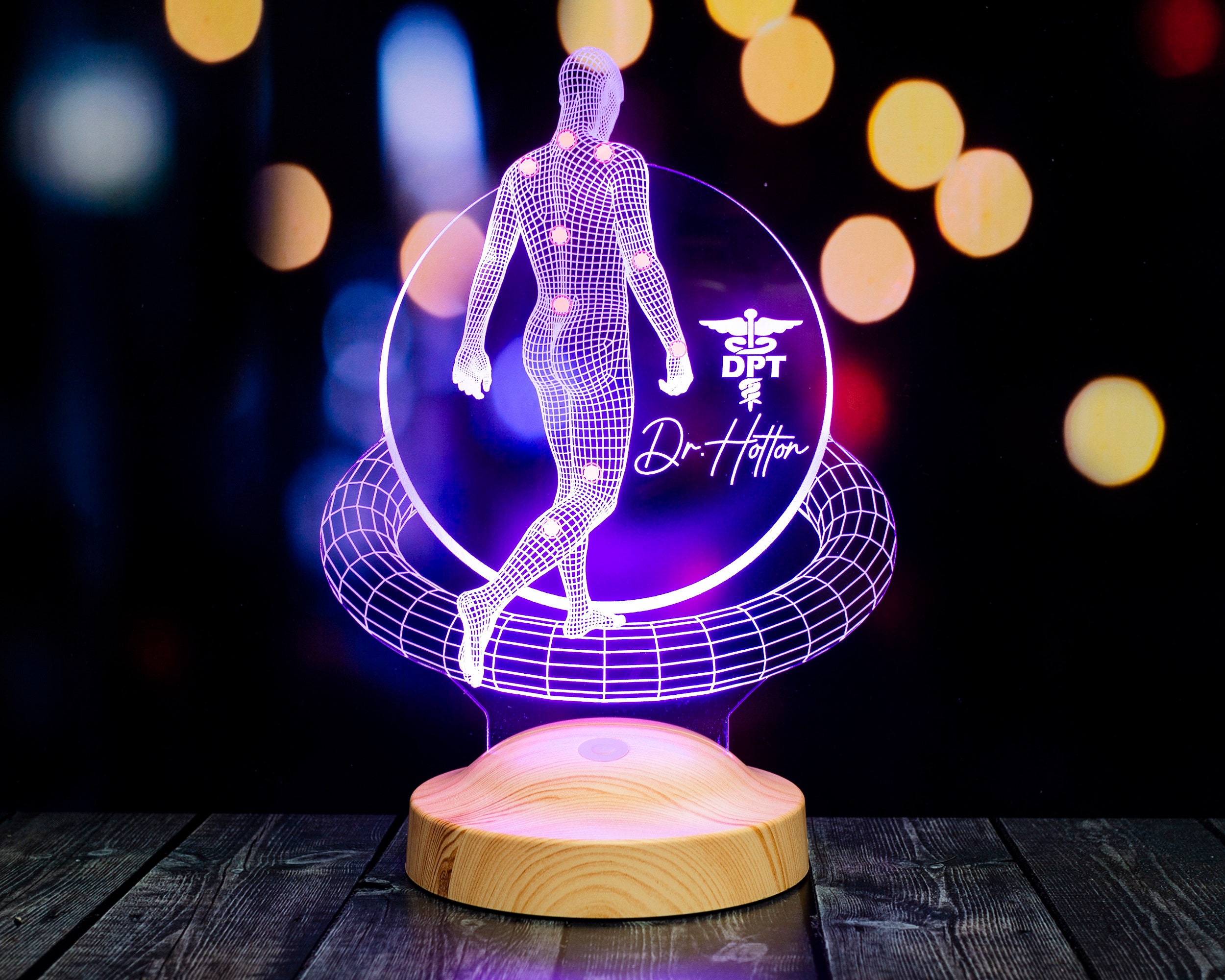 Physical Therapist Personalized 3D Lamp, Doctor Of Physical Therapy Graduation Gift, DPT Graduation, Doctor Of Physiotherapy, Assistant Gift