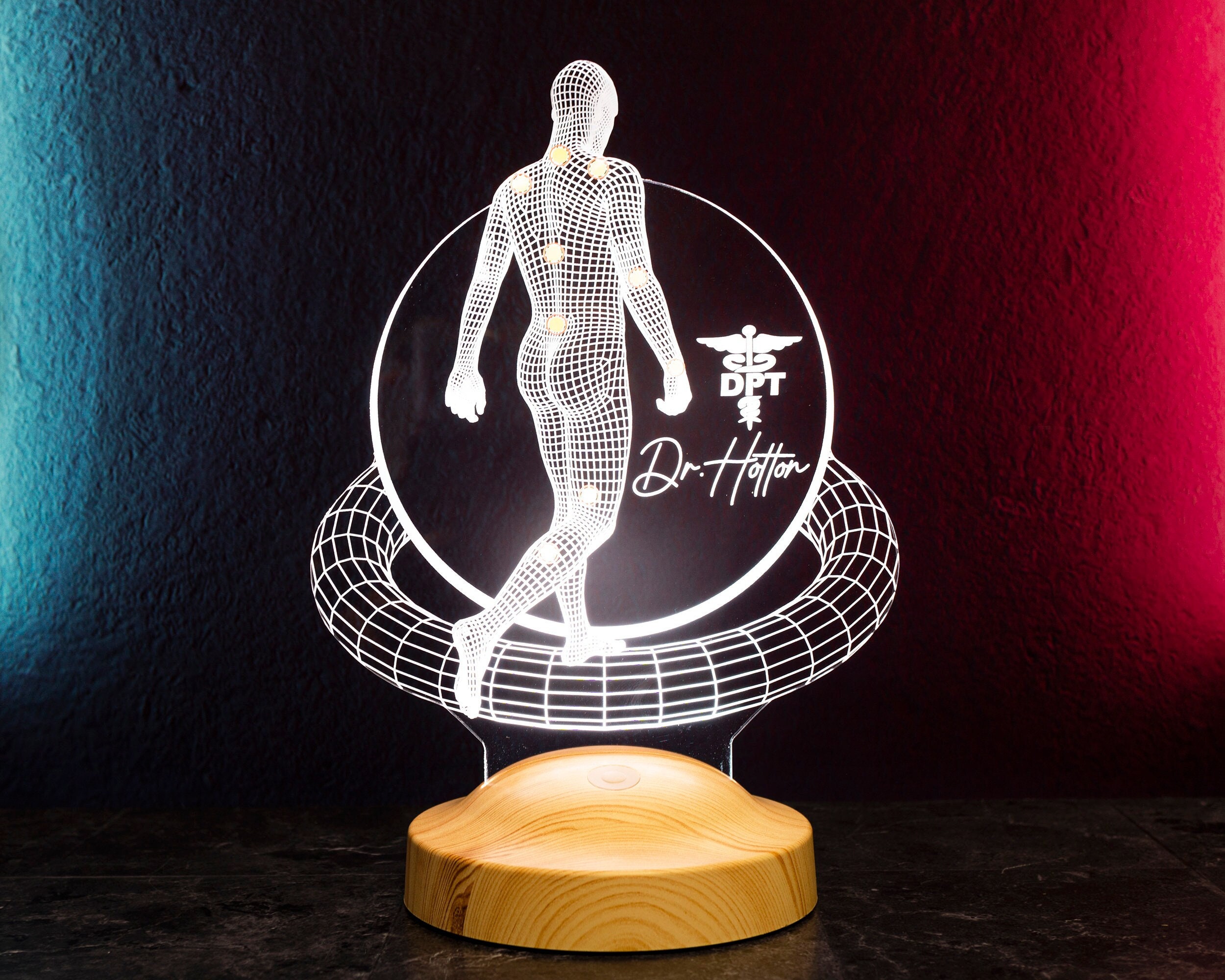 Physical Therapist Personalized 3D Lamp, Doctor Of Physical Therapy Graduation Gift, DPT Graduation, Doctor Of Physiotherapy, Assistant Gift