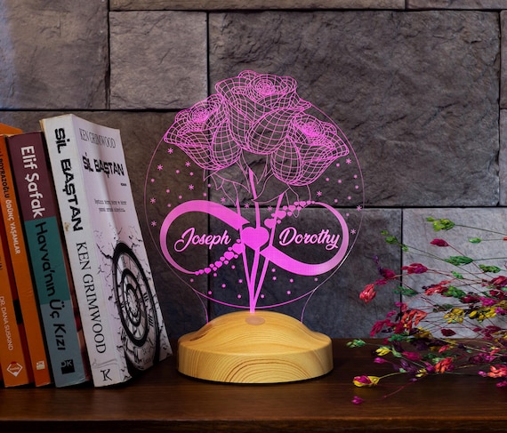 Lampe Cactus Personnalisable 16 Couleurs - Veilleuse Ambiance Chambre - Message Personnalisé - USB/piles