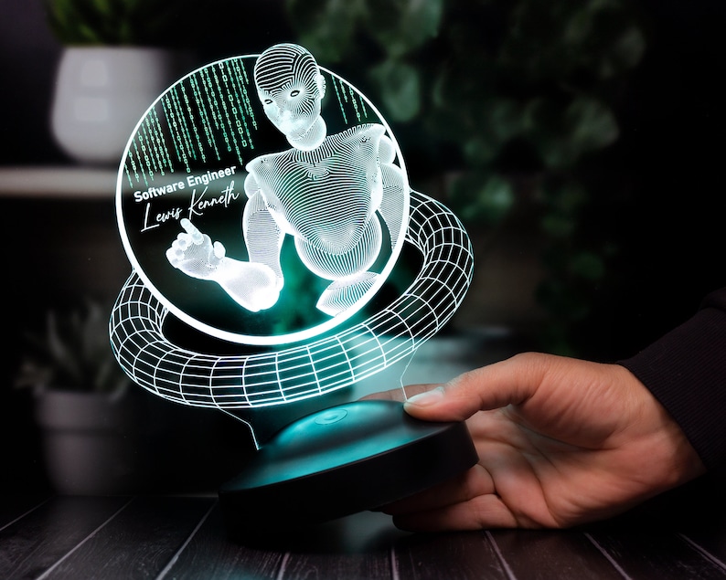 Software Engineer 3D Led Lamp, Artificial Intelligence, Programmer Gift, Gift For Coder, Custom Software Developer Gift, Techie Gift image 7