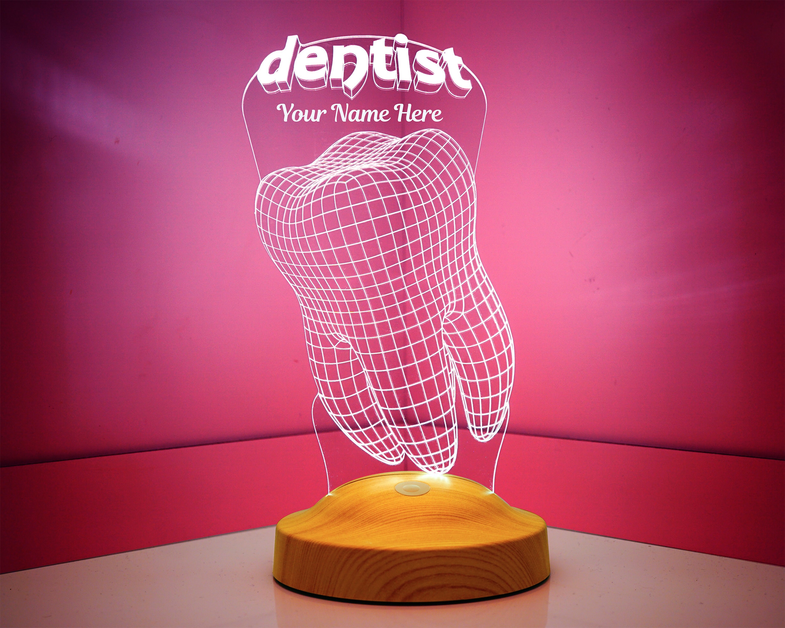 Dentist Tooth Personalized 3D Led Lamp, For Dentist Graduation Gift, Future Dentist, Personalized Night Light, Custom Name Gift, Desk Lamp