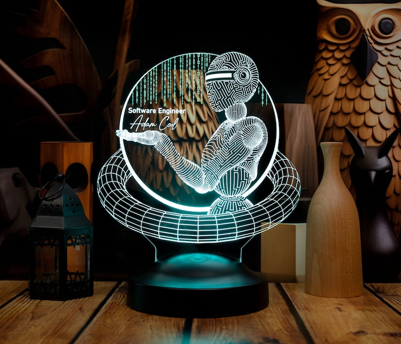 Software Engineer 3D Led Lamp, Artificial Intelligence, Programmer Gift, Gift For Coder, Custom Software Developer Gift, Techie Gift SW MODEL