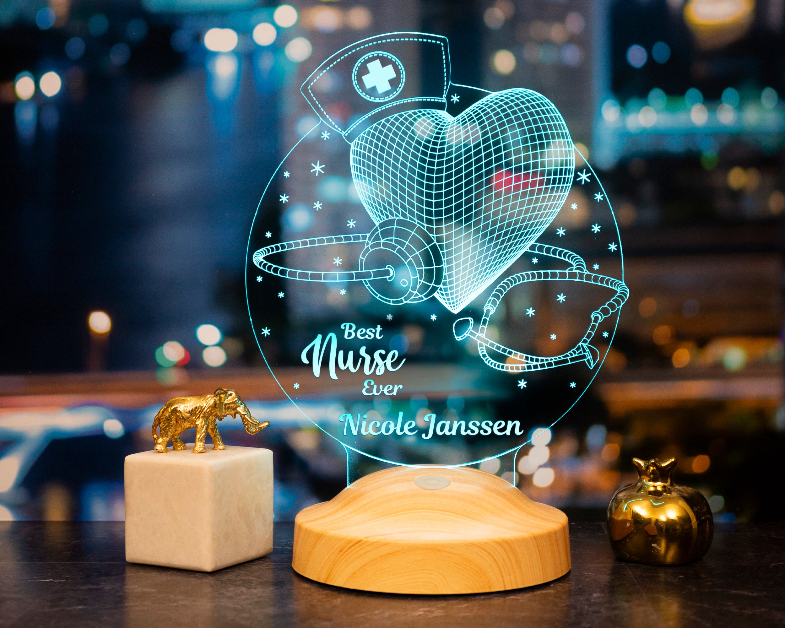Unique Gift for Nurse, Best Nurse as a 3D Lamp, Thank You Gift for Nurse, Personalized Gift, Perfect for Clinic Office, Graduation Gifts