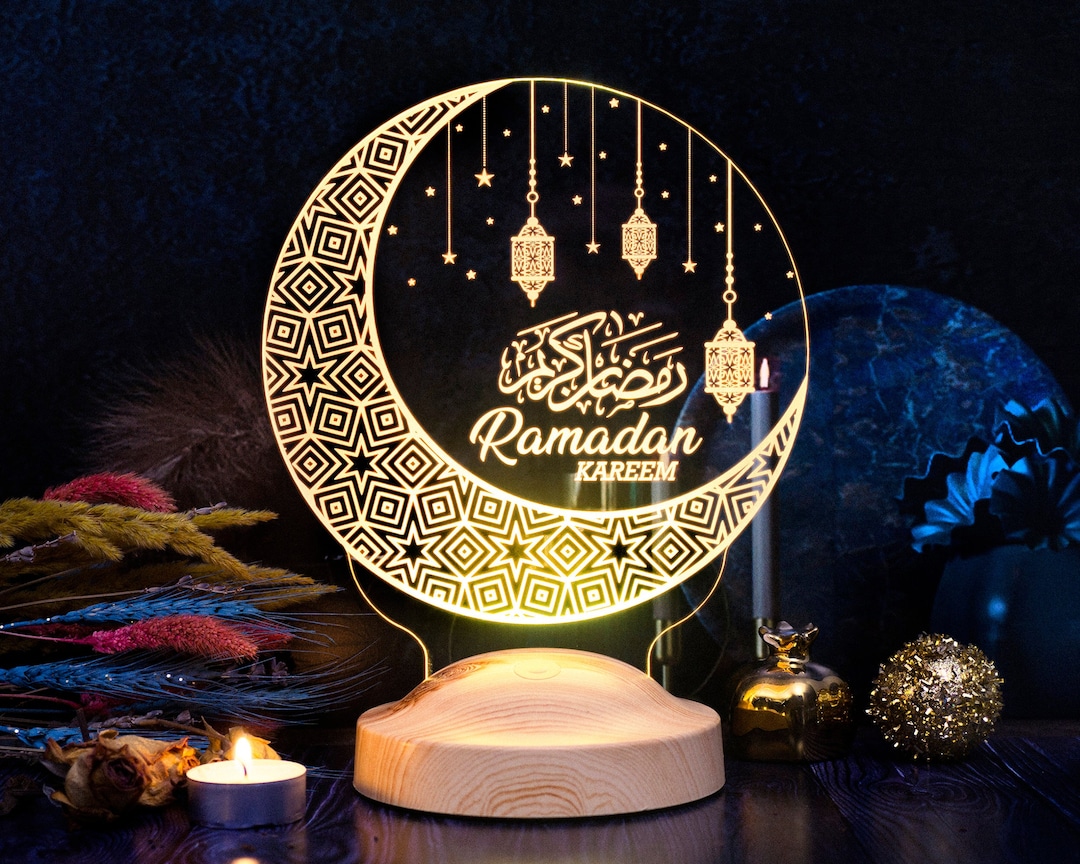Decorazione Da Tavolo Ramadan Eid Mubarak In Legno - Segno Con Lettere 3D Per Casa E Festività Islamiche - Foto 11