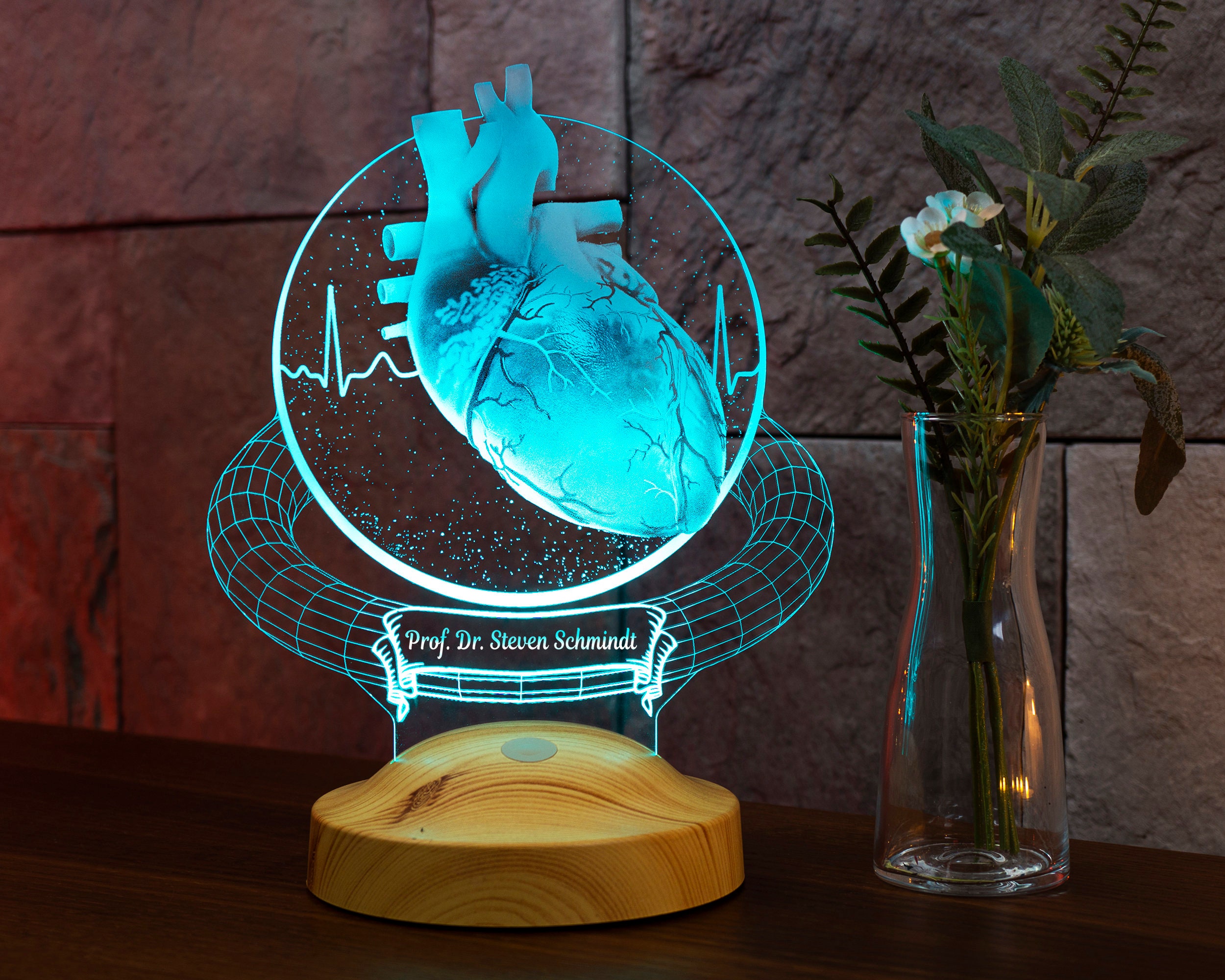 Heart Surgeon Personalized 3D Lamp, Cardiologist Gift, Heart Specialist Unique Doctor Gift,Customized Gifts for Heart Doctor,Cardio thoracic