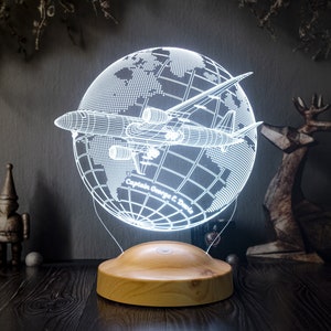 Regalo d'avventura: aereo 3D, aereo da viaggio, lampada globo 3D personalizzata, regali per viaggiatori, per piloti, per amanti degli aerei, decorazioni, regali per l'aviazione