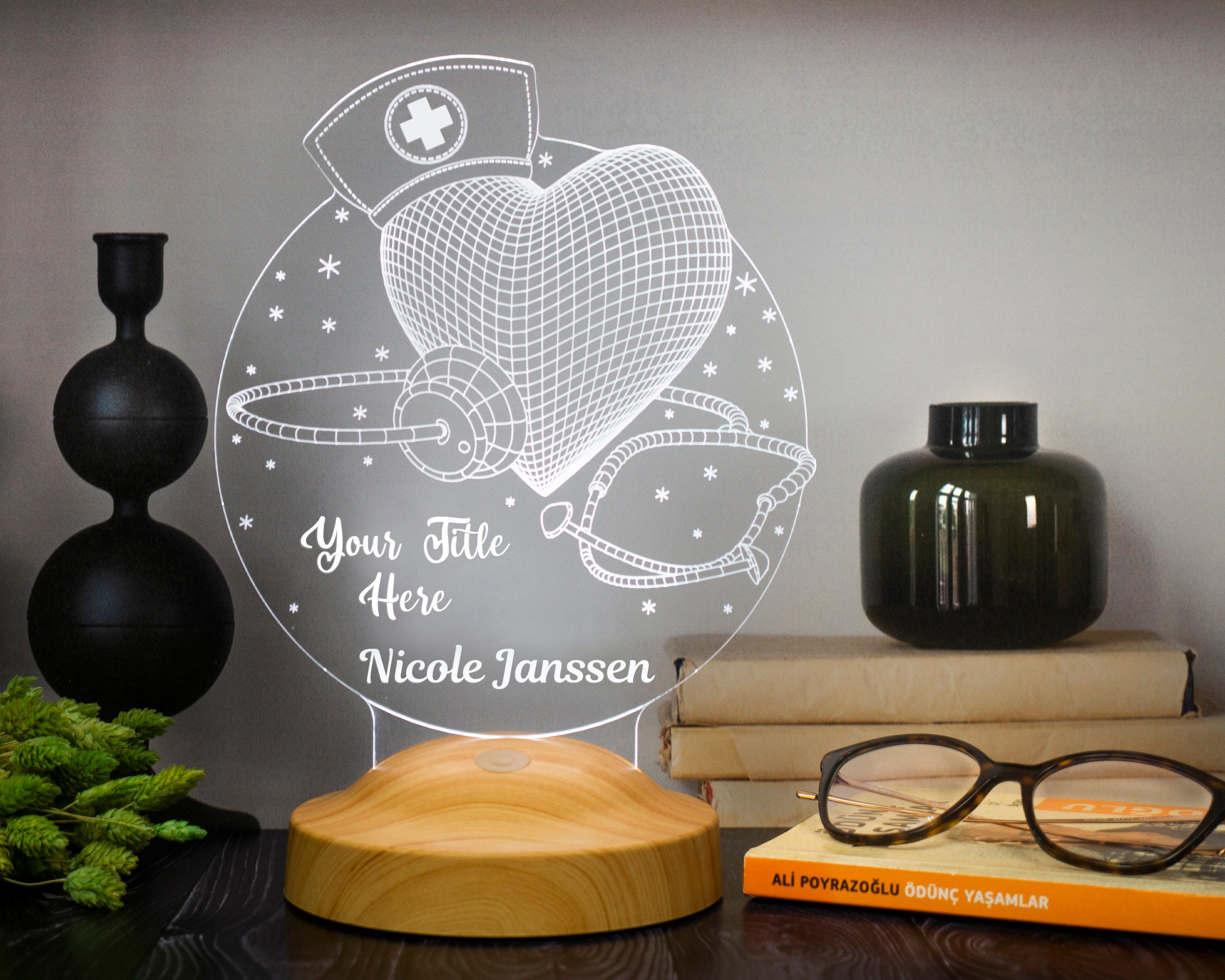 Unique Gift for Nurse, Best Nurse as a 3D Lamp, Thank You Gift for Nurse, Personalized Gift, Perfect for Clinic Office, Graduation Gifts