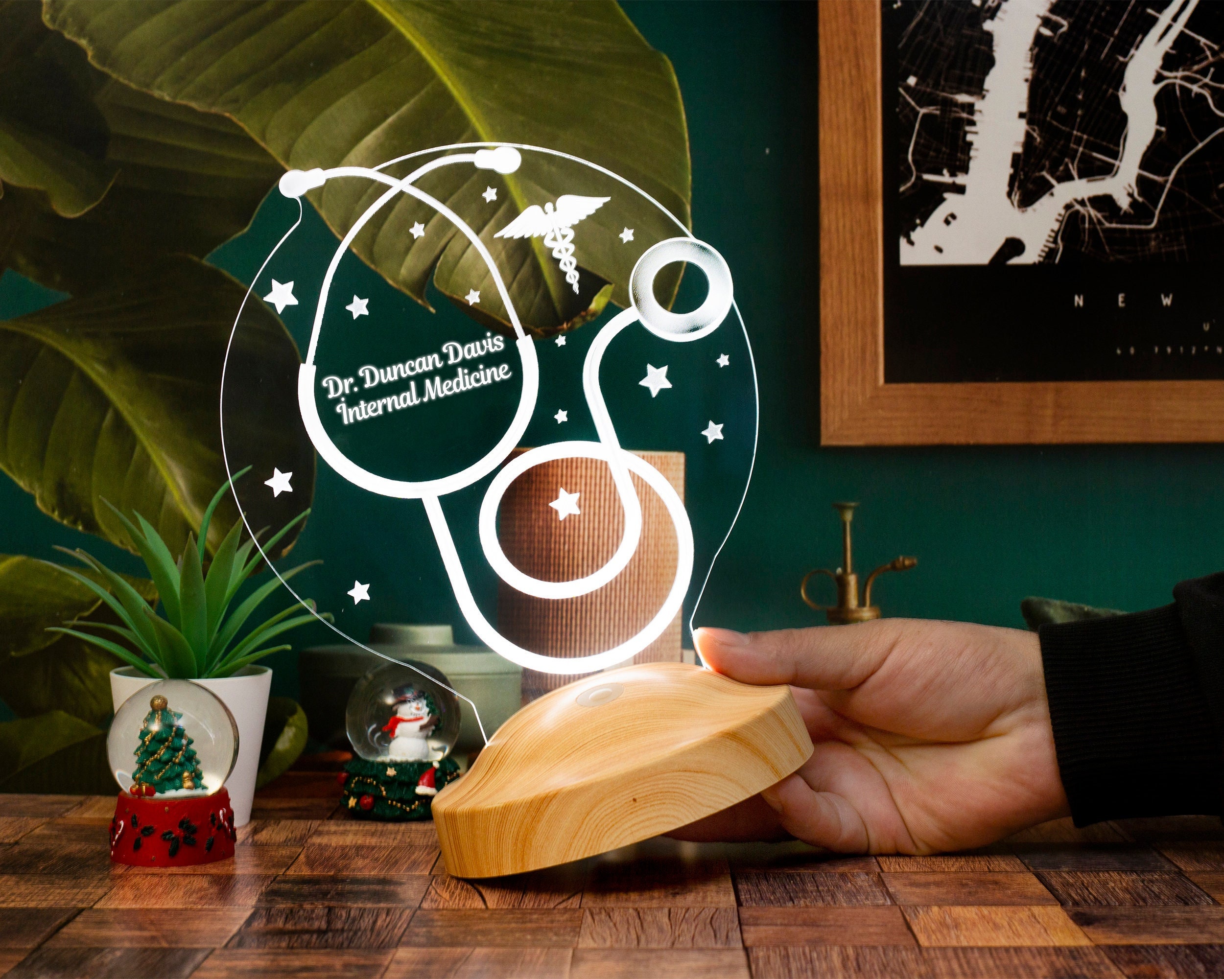 Ozinna Personalizzato Nome e Hockey Metallo Segno Lampada LED 16 Colori con Telecomando Decorazione d'Arte da Parete Regali di Natale per Feste di Compleanno Decorazioni per la casa,style 2