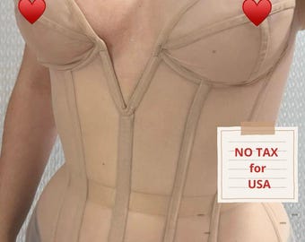 Corsetto trasparente con coppe e scollo a V, corsetto in rete trasparente, corsetto personalizzato