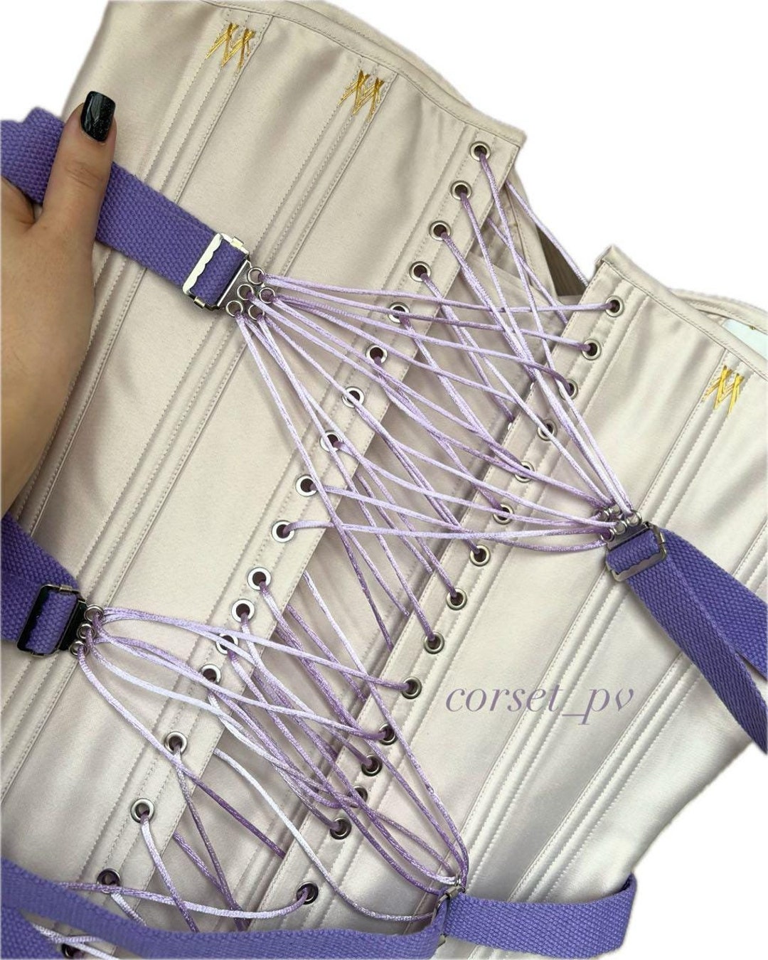Irki Blue Satin Overbust Corset