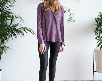 LACE SHIRT AUBERGINE