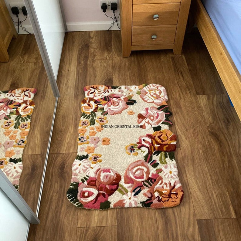 Hand Tufted Blossom Tufted Floral Rug Hand Tuft Bright Multi Etsy