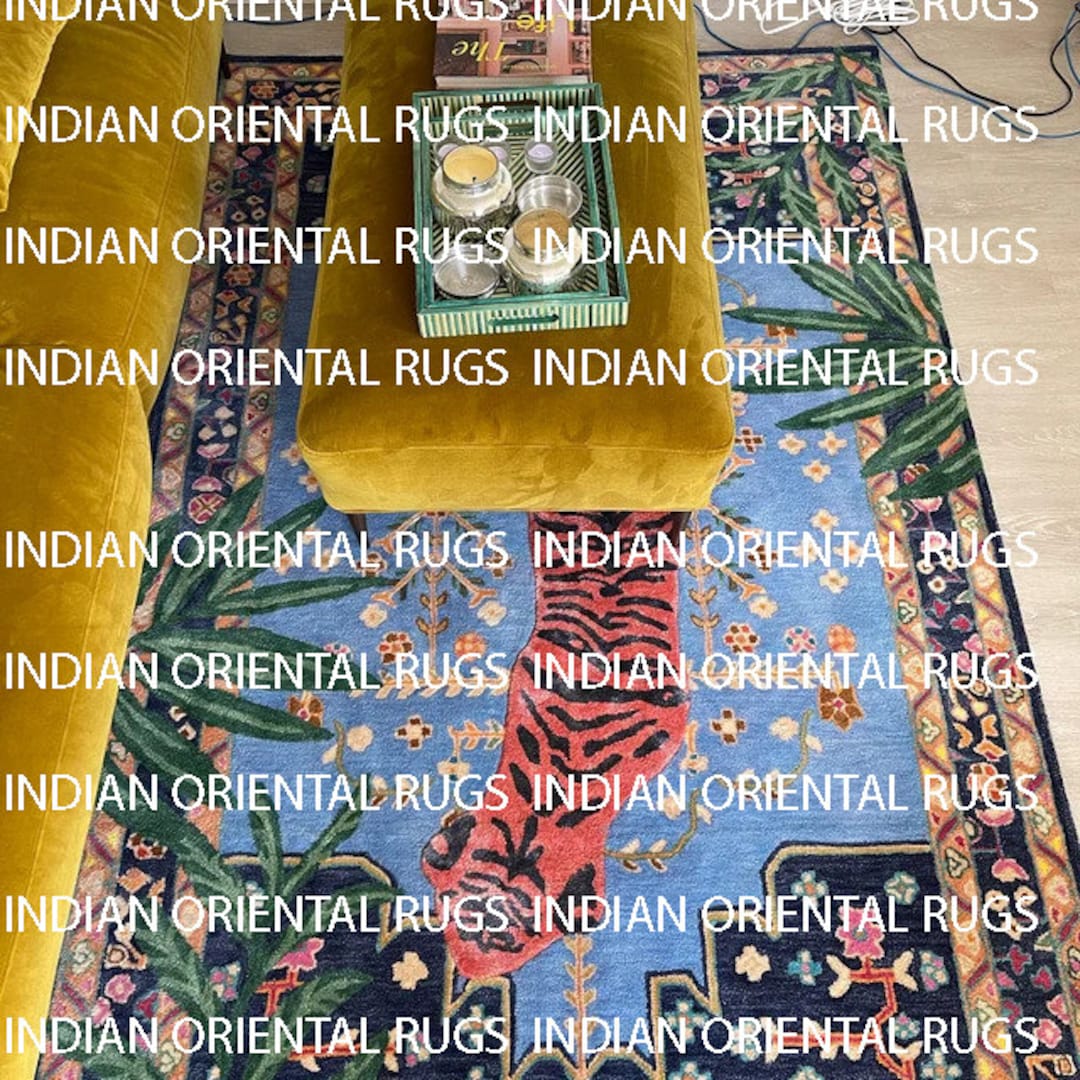 Tufted Bengal Tiger Rug Hand Tufted Rug Tufted Wool Rug Hand Etsy