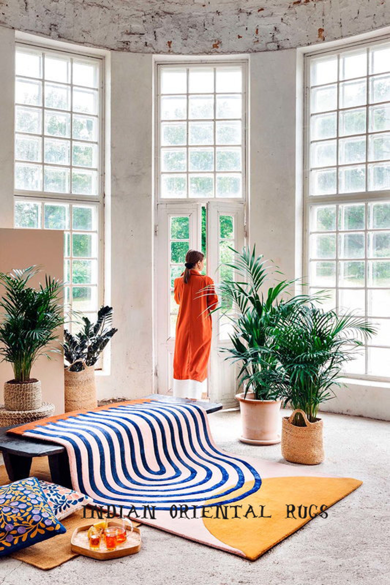 Designer Hand Tufted Pink Gold Area Rug 100 Woolen Rug Etsy