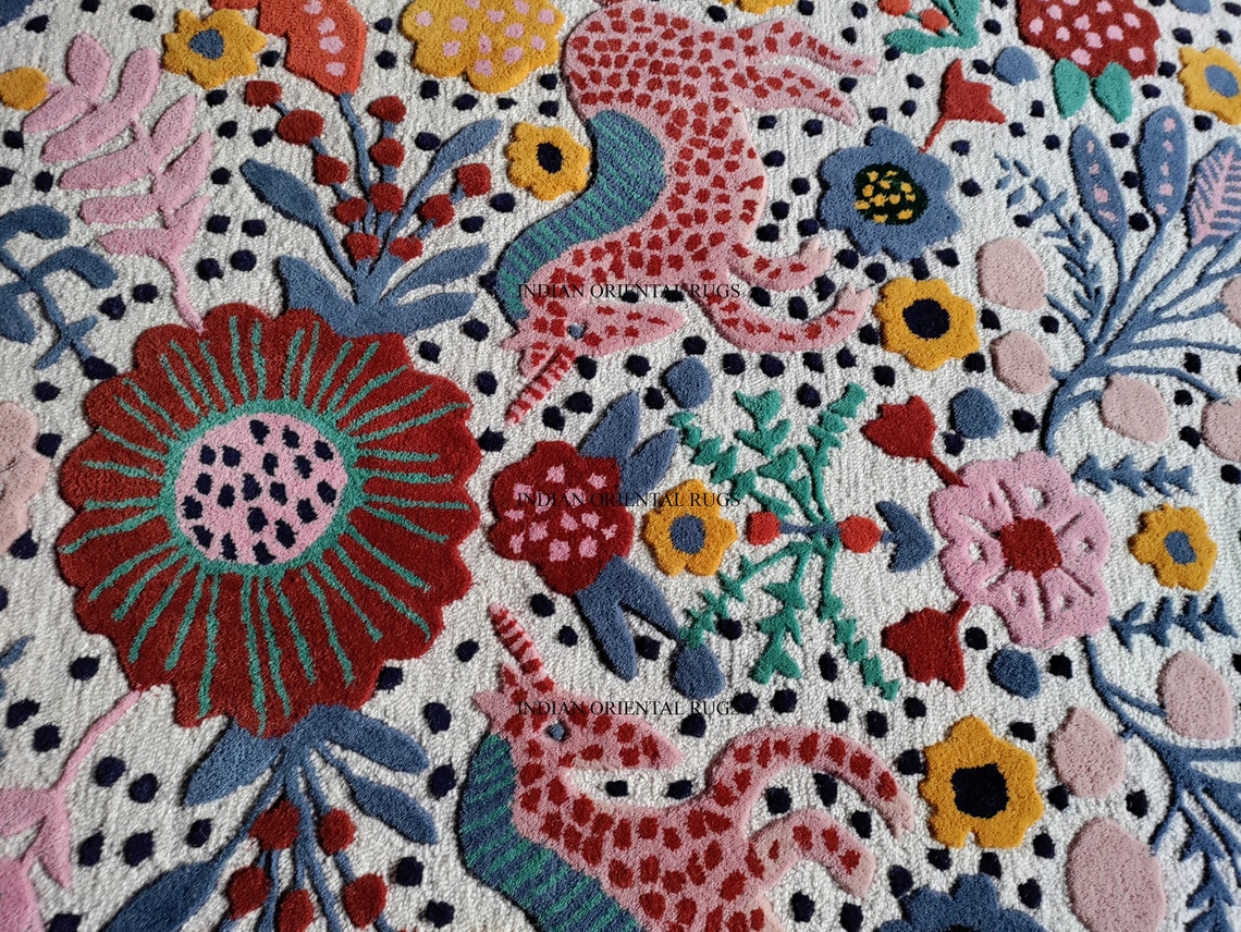 Tufted Eden Rug Hand Tuft Loop Cut Multi Colored Large Area Etsy