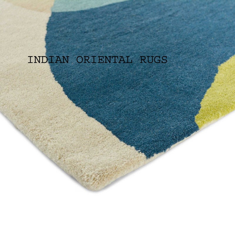 Modern Hand Tufted Area Rug 100 Woolen Carpet For Etsy