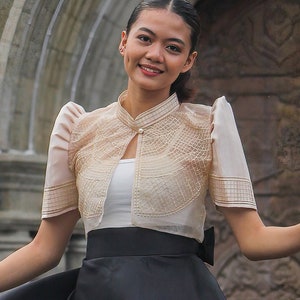 Women's Organza Elegant Filipiniana Bolero Top - Jessa - LJRM145