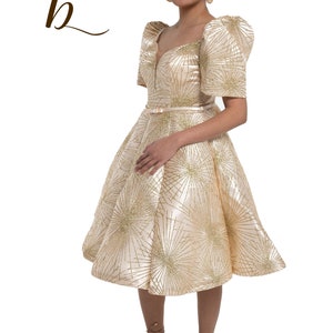 Gold Studded Modern Filipiniana With Umbrella Petticoat Princess
