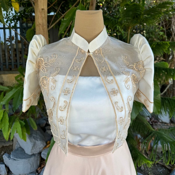 Organza Premium Embroidered Filipiniana Bolero Set - JB602