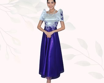 Duchess and Lace Filipiniana Dress - DL03
