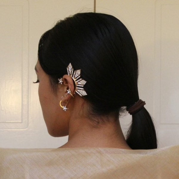 3-Star & Sun Inspired Ear Cuff Sun Ms. Universe Catriona | Philippine Accessory