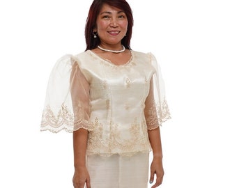Handcrafted Classic Filipiniana Mother Dress - Mary - MR762