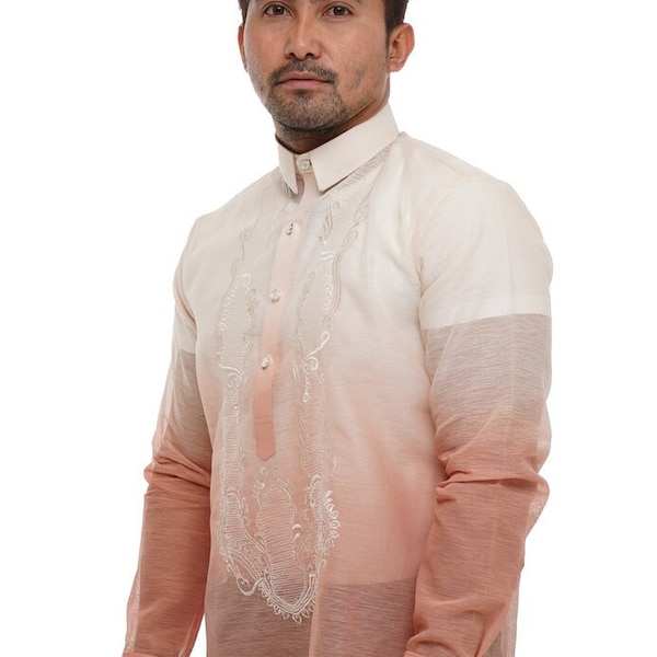 Jusi Mono Pink Premium Barong Tagalog | Philippine Barong - JV521