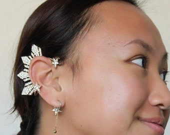 Boucles d'oreilles 3 étoiles inspirées du soleil Sun Ms. Universe Catriona | Accessoire philippin