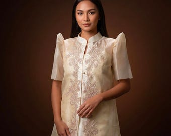 Organza Inner Dress for Filipiniana Beige/black - Etsy