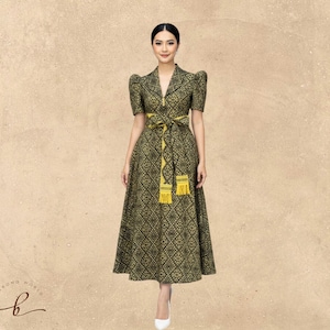 Ilocos Pinilian Handwoven Filipiniana Dresses - Alexandra - HW201