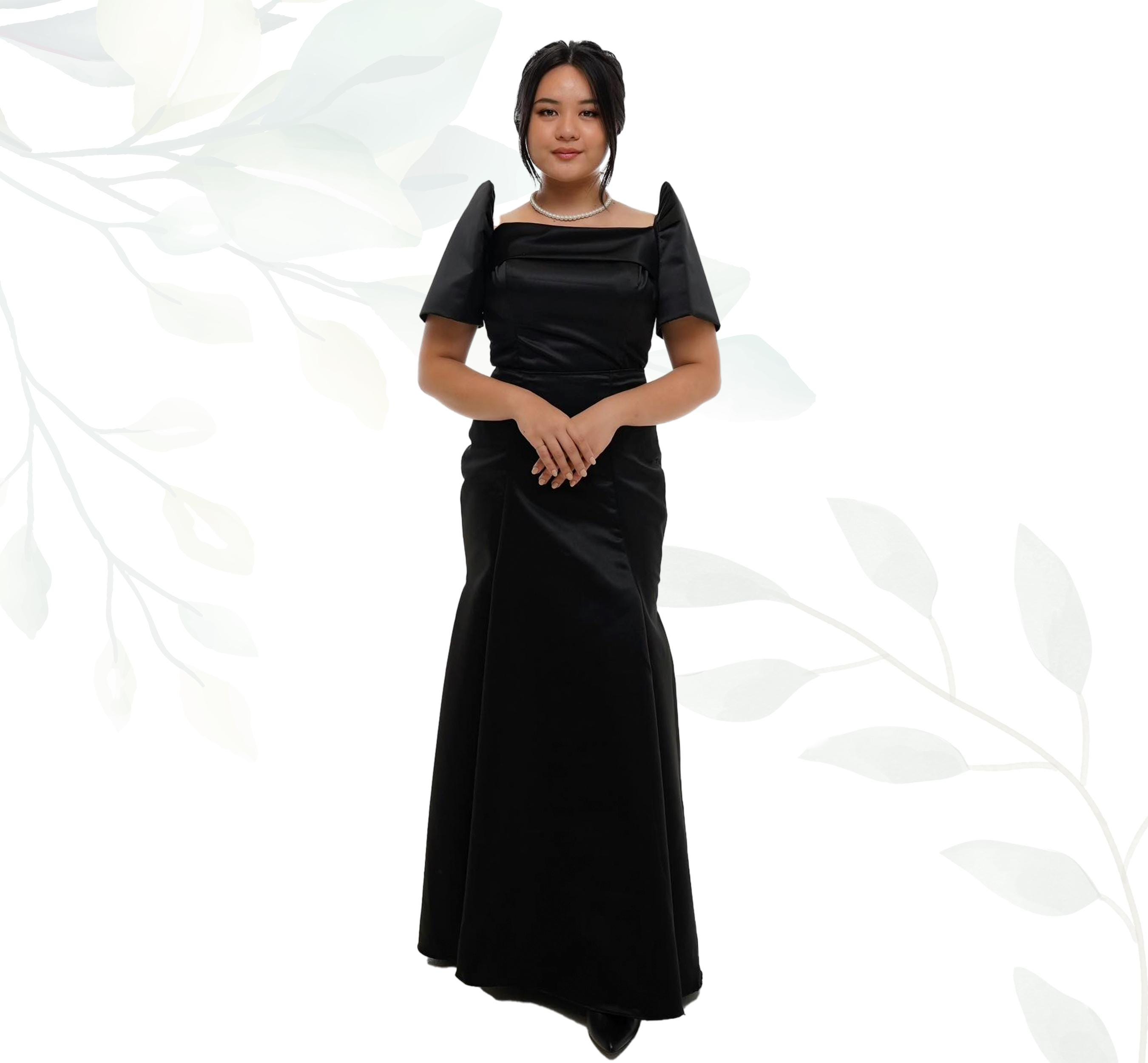 Black Elegant Filipiniana Dress - Etsy