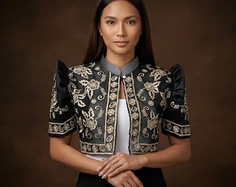 Silk Organza Modern Filipiniana Bolero - LJM001