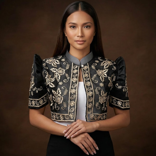 Silk Organza Modern Filipiniana Bolero - LJM001